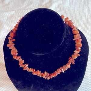 Orange Natural Stone Necklace Bold Jewelry